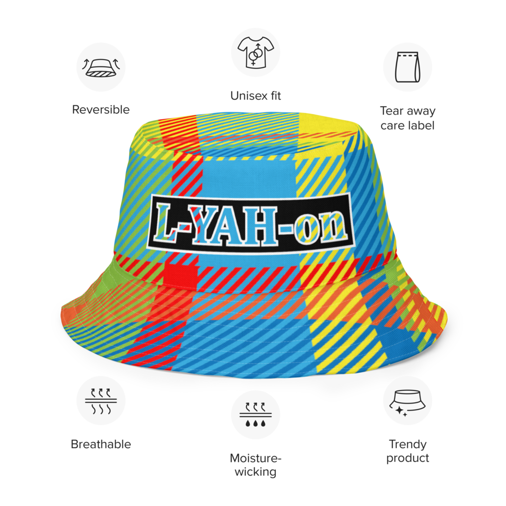 L-YAH-on Reversible Madras Pattern Bucket Hat