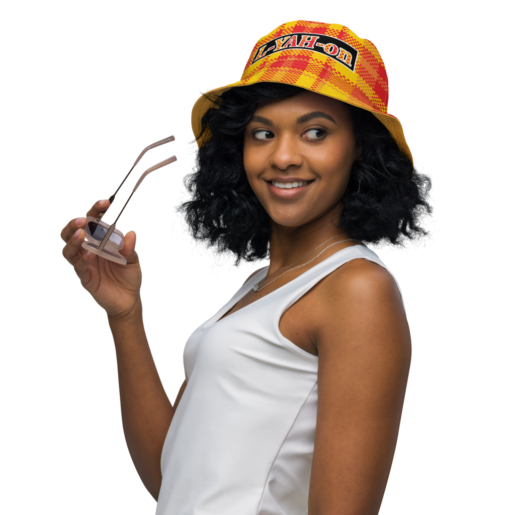 L-YAH-on Reversible Madras Pattern Bucket Hat