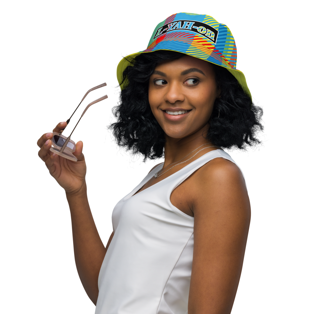 L-YAH-on Reversible Madras Pattern Bucket Hat