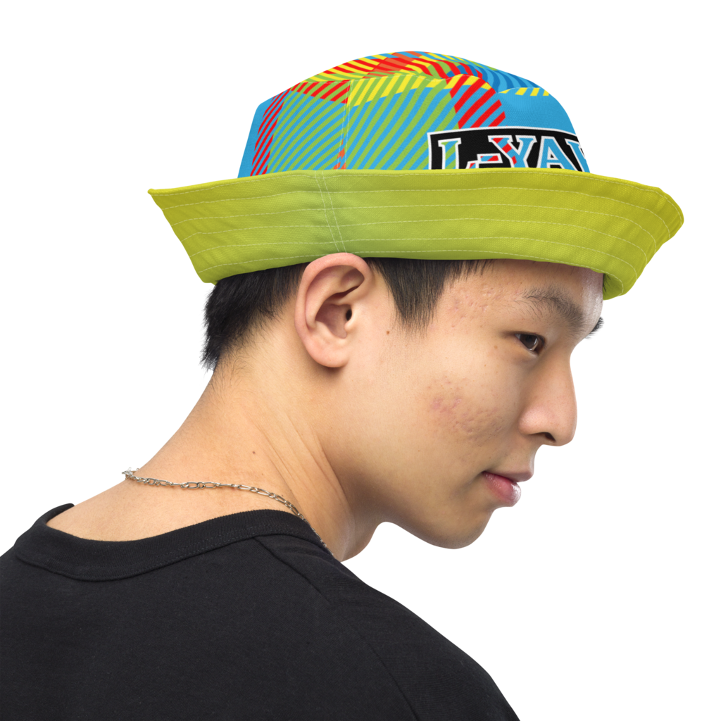 L-YAH-on Reversible Madras Pattern Bucket Hat
