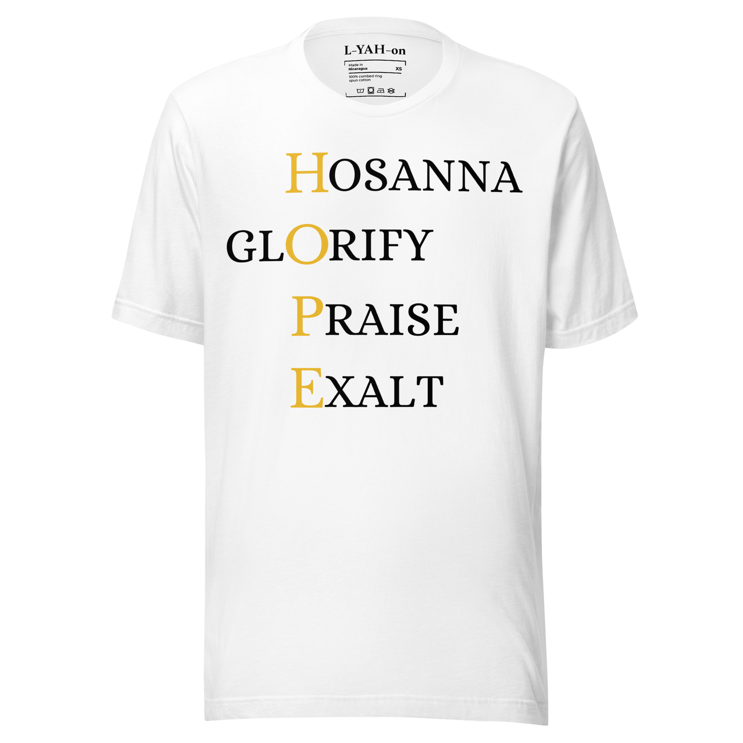 H.O.P.E Acronym T-Shirt - L - YAH - on