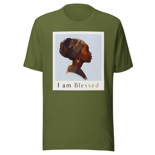 I Am Blessed by YHWH – Royal Heritage Polaroid Tee - L - YAH - on