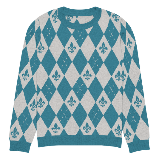 Royal Cyan Knitted Sweater - L - YAH - on