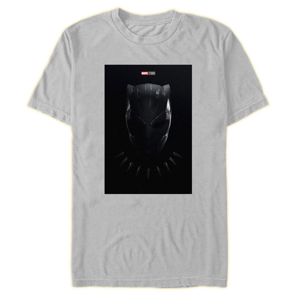 Men's Marvel Black Panther Wakanda Forever Black Panther Mask Poster T-Shirt