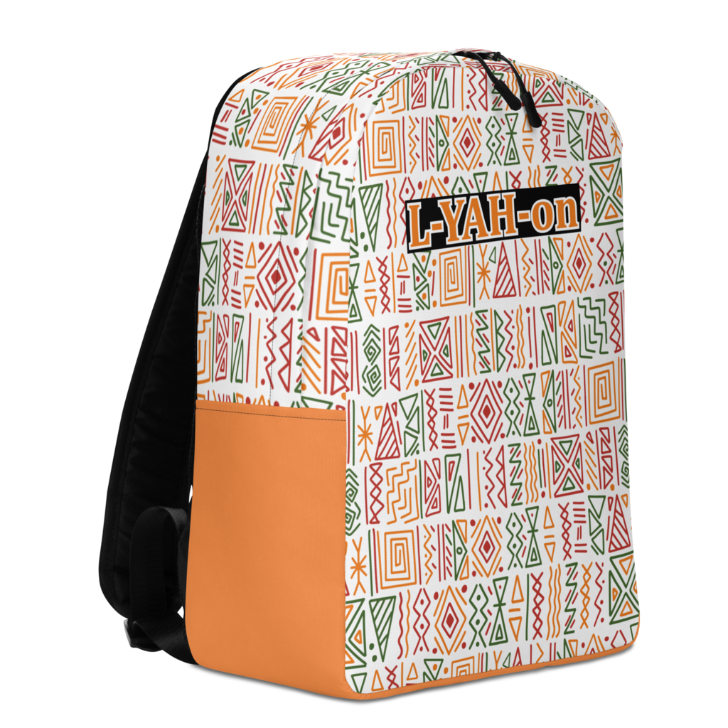 L-YAH-on Sac à dos minimaliste à imprimé africain