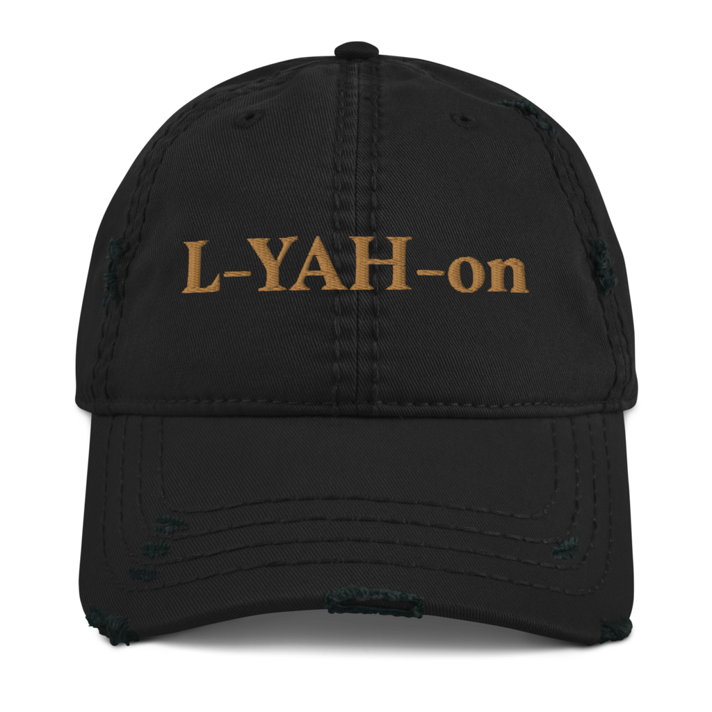 Distressed 3D L-YAH-on Dad Hat