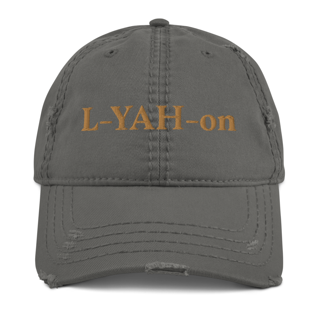 Distressed 3D L-YAH-on Dad Hat