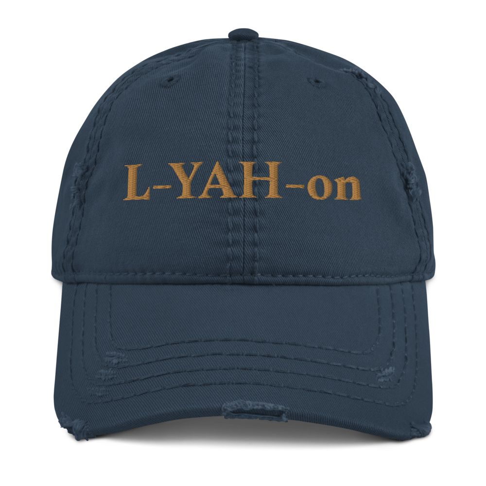 Distressed 3D L-YAH-on Dad Hat