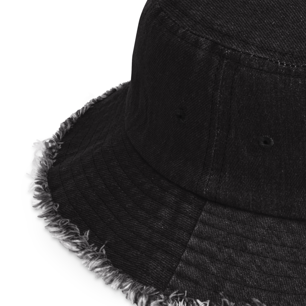 L-YAH-on Distressed Denim Bucket Hat