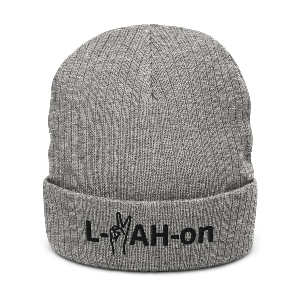 L-YAH-on & Peace Recycled Cuffed Beanie - Black Logo