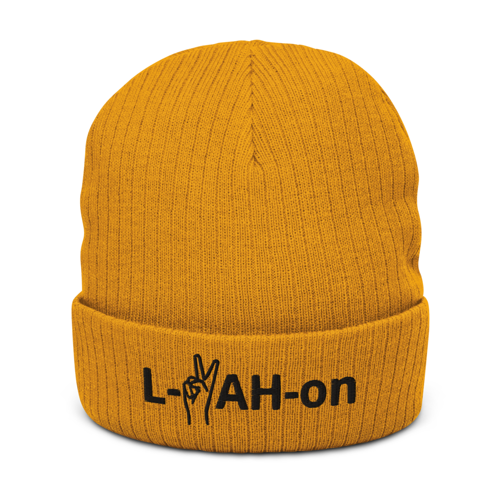 L-YAH-on & Peace Recycled Cuffed Beanie - Black Logo