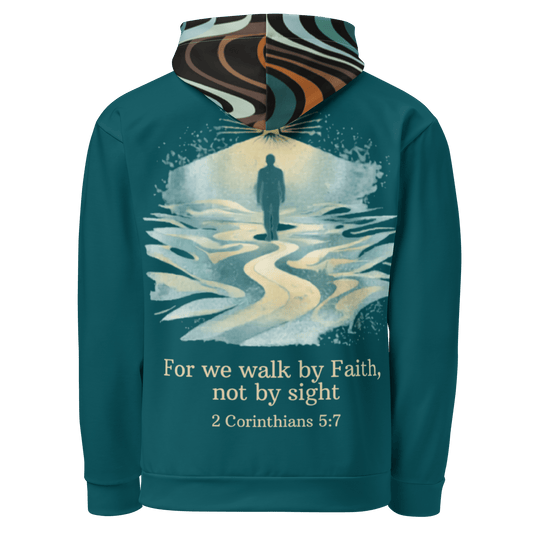 Teal hoodie with 'L-YAH-on' text - biblical message - faith-based online store