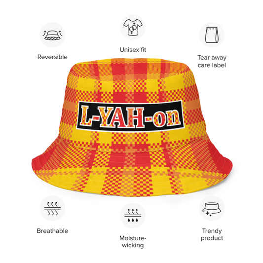 L-YAH-on Reversible Madras Pattern Bucket Hat