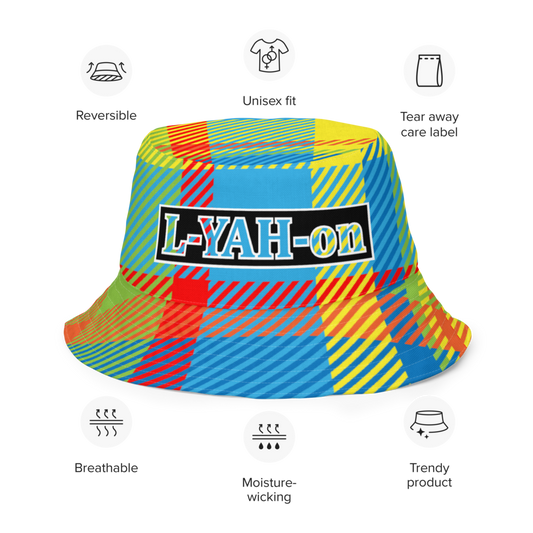 L-YAH-on Reversible Madras Pattern Bucket Hat