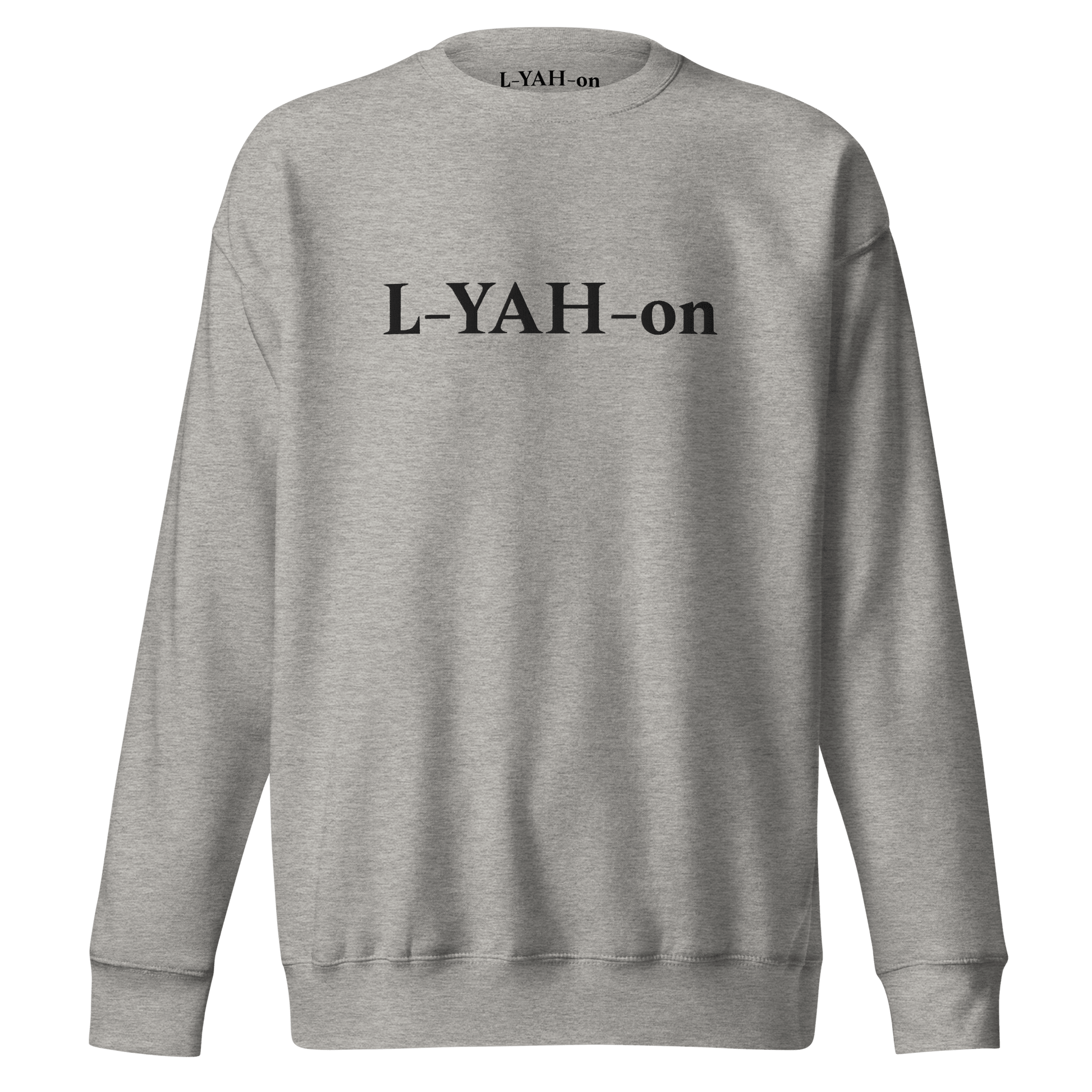 Gray sweatshirt with 'Lake Amelia' text on a white background