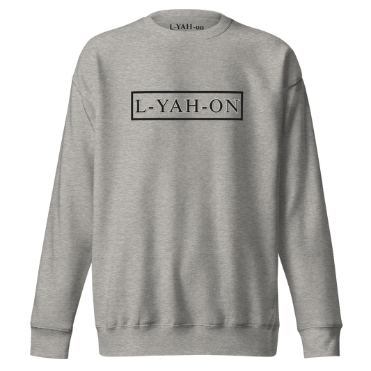 Gray sweatshirt with 'L-YAH-ON' logo o