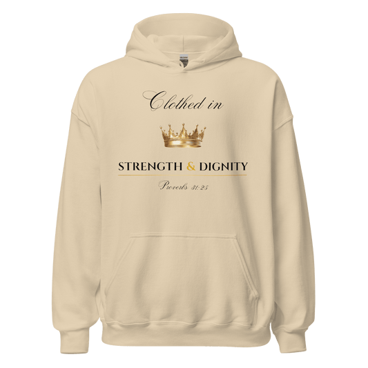 Clothed in Strength & Dignity Hoodie – Proverbs 31:25 Faith Hoodie - L - YAH - on