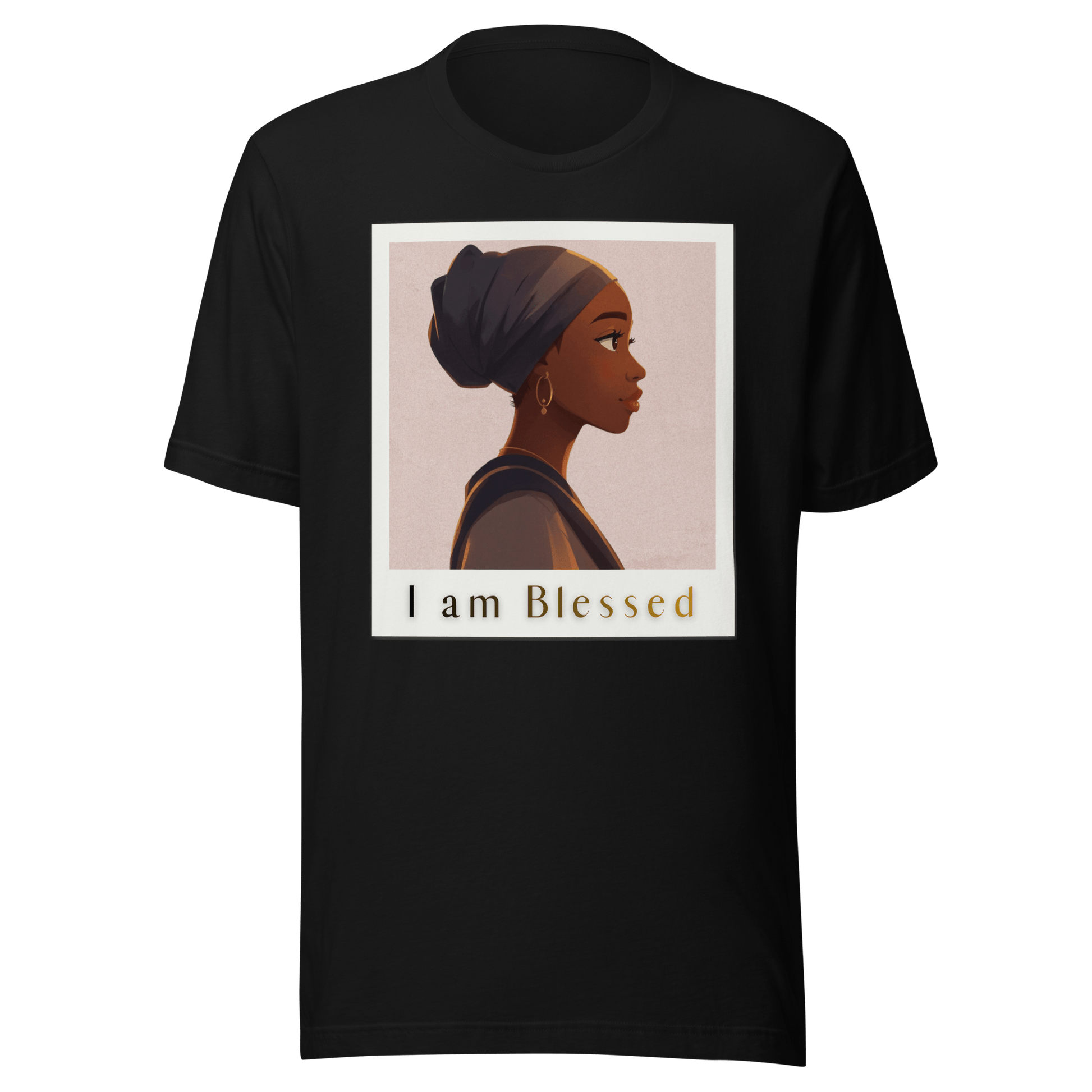 I Am Blessed by YHWH – Brown Grace Polaroid Tee - L - YAH - onT-Shirt