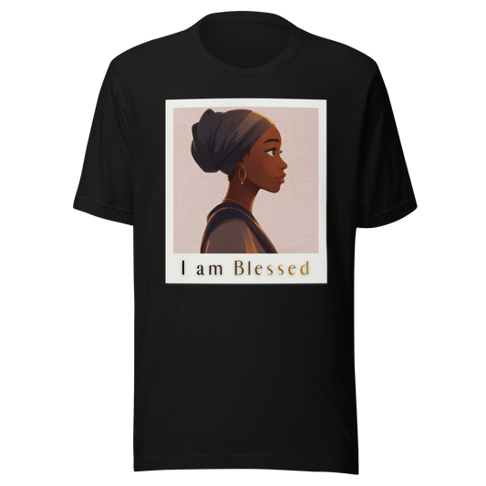 I Am Blessed by YHWH – Brown Grace Polaroid Tee - L - YAH - onT-Shirt