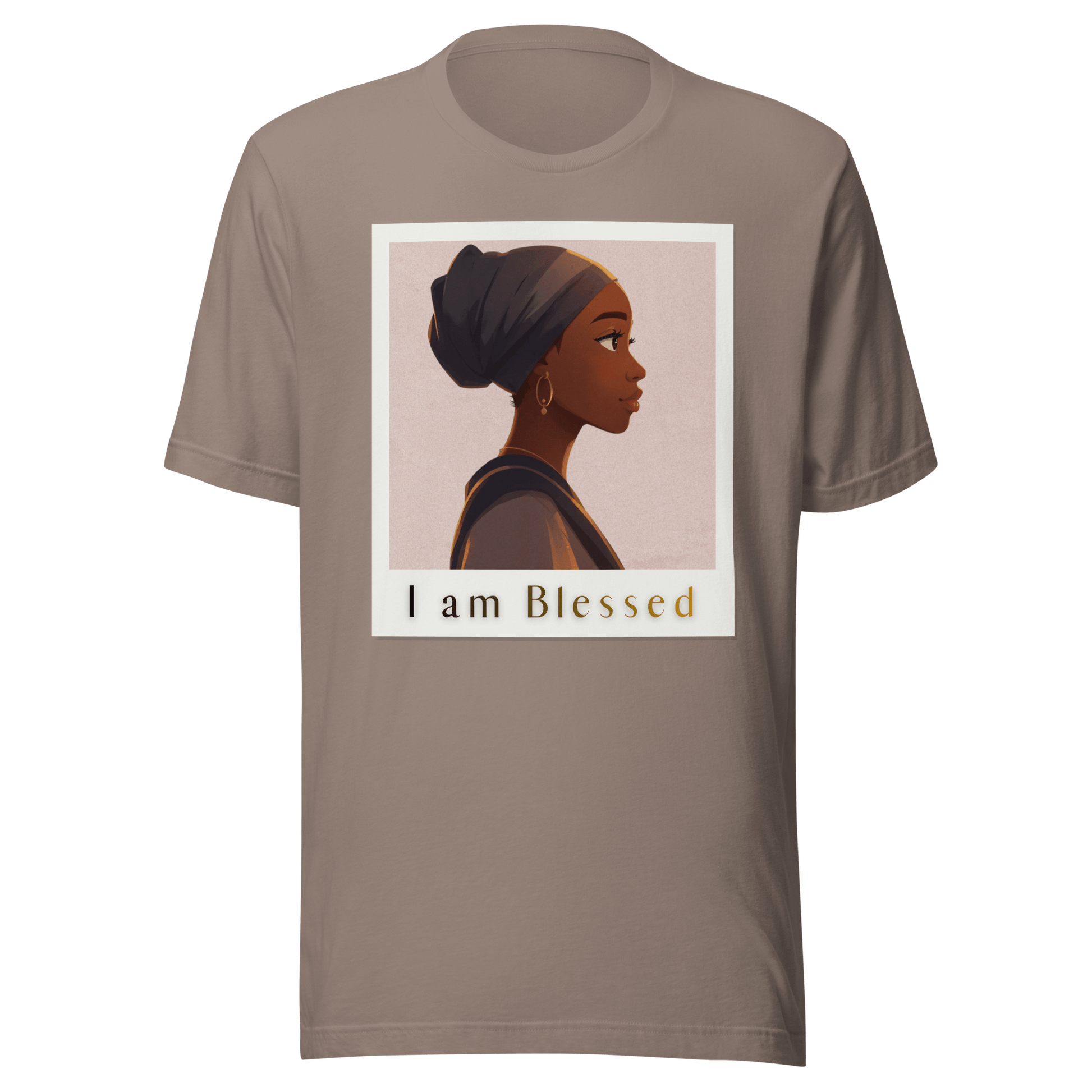 I Am Blessed by YHWH – Brown Grace Polaroid Tee - L - YAH - onT-Shirt