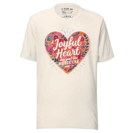 Joyful Heart T-Shirt – Proverbs 17:22 - L - YAH - onT-Shirt
