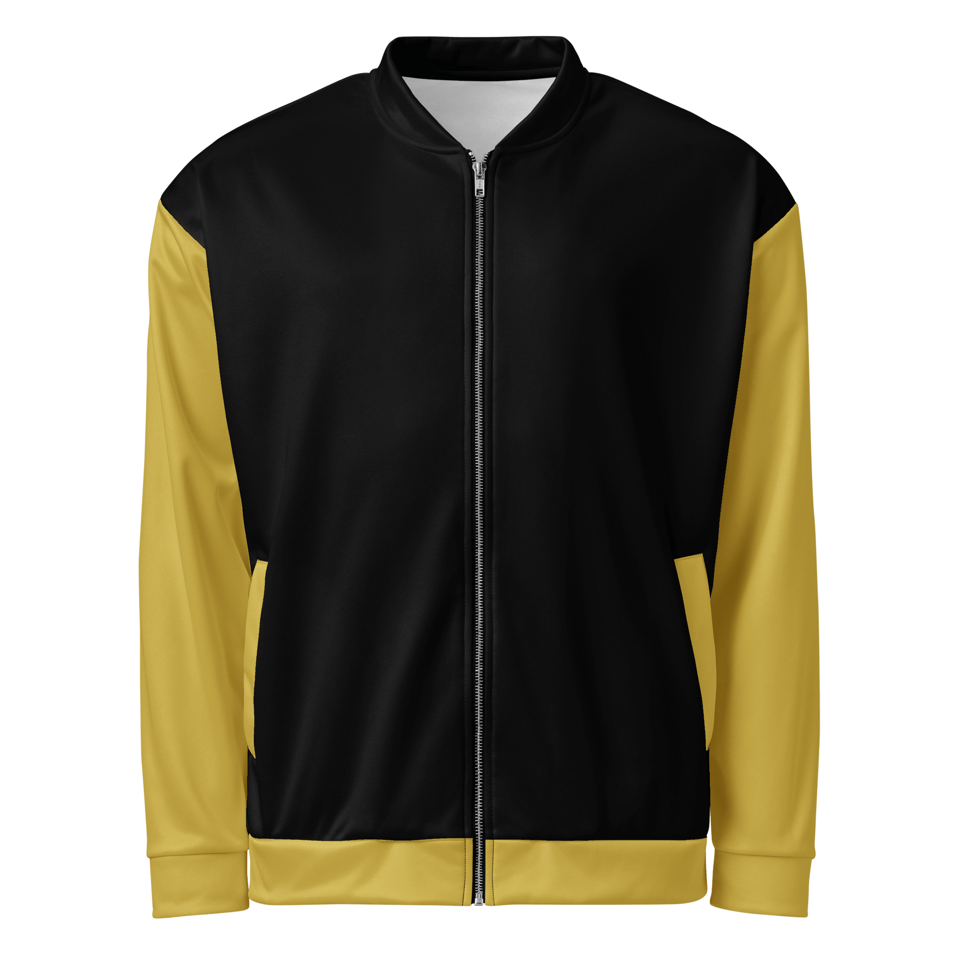 Black and yellow jacket on a white background