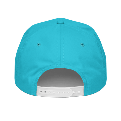 L - YAH - on Turquoise Principality Cap - L - YAH - on Snapback Hat