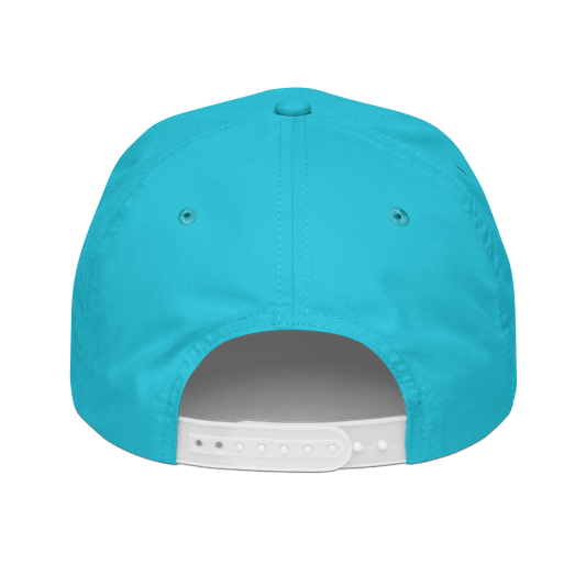 L - YAH - on Turquoise Principality Cap - L - YAH - on Snapback Hat