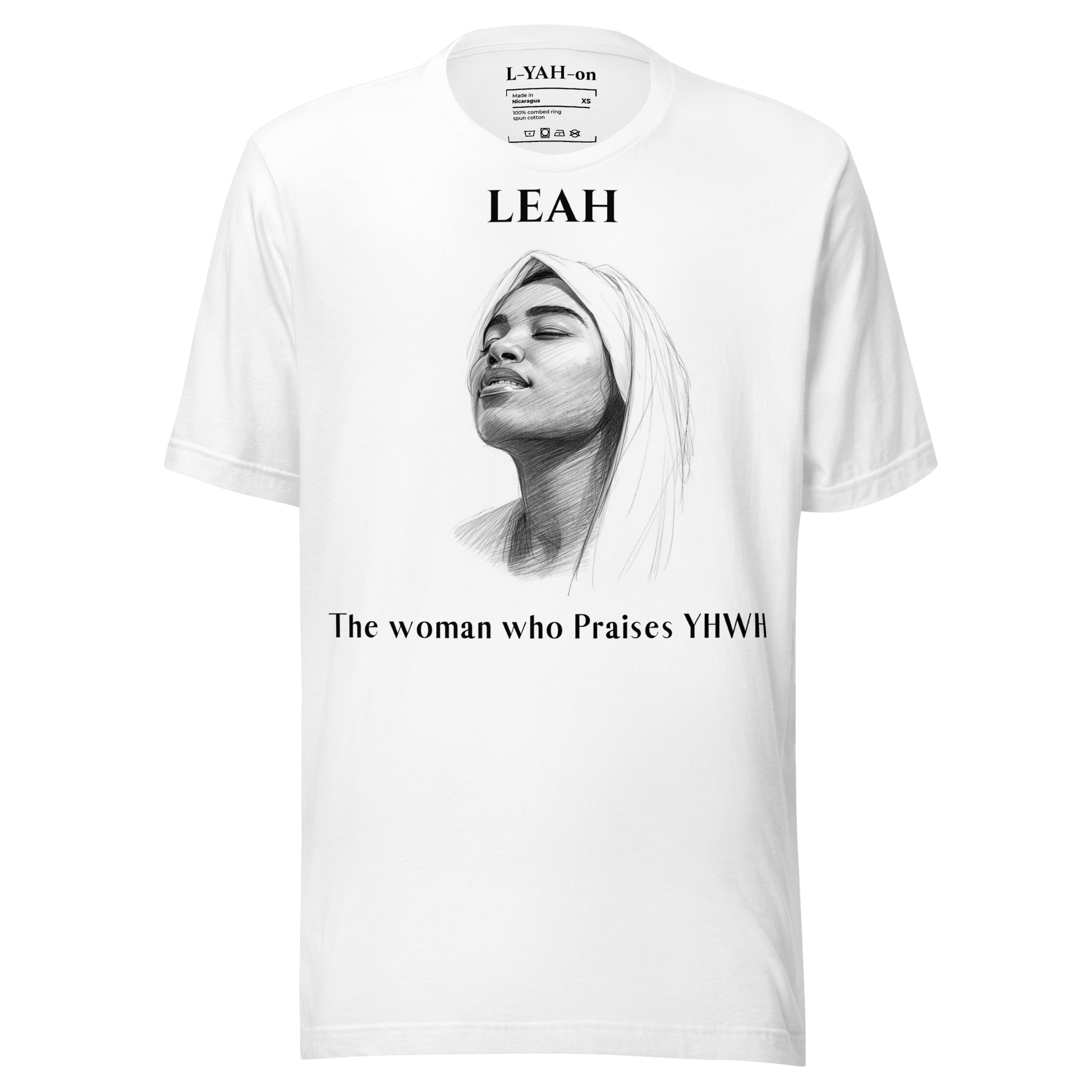 Leah T-shirt - L - YAH - on T-Shirt - Hebrew from the Bible