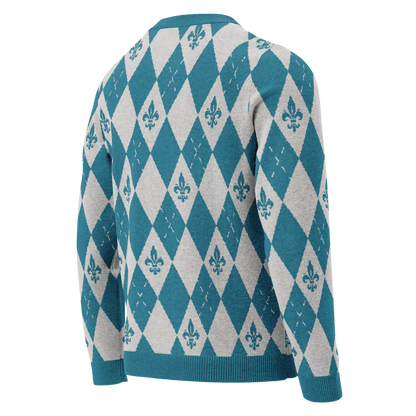 Royal Cyan Knitted Sweater - L - YAH - on