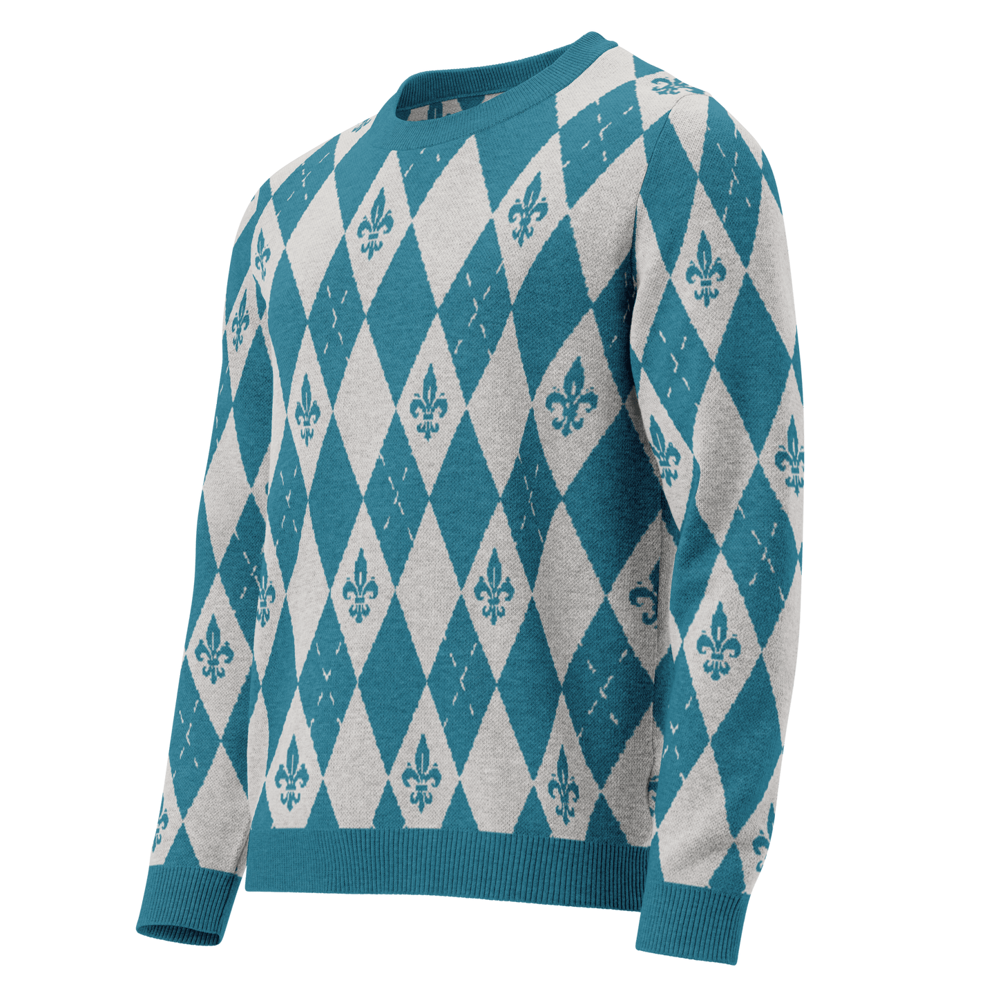 Royal Cyan Knitted Sweater - L - YAH - on