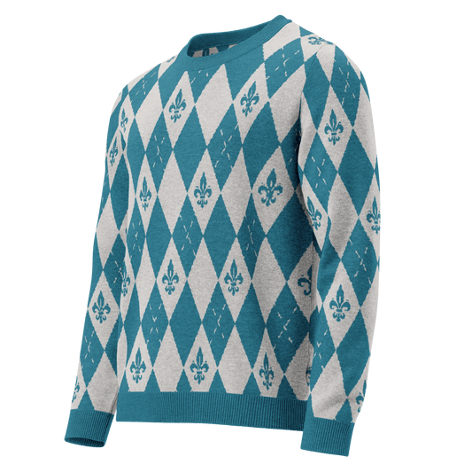 Royal Cyan Knitted Sweater - L - YAH - on
