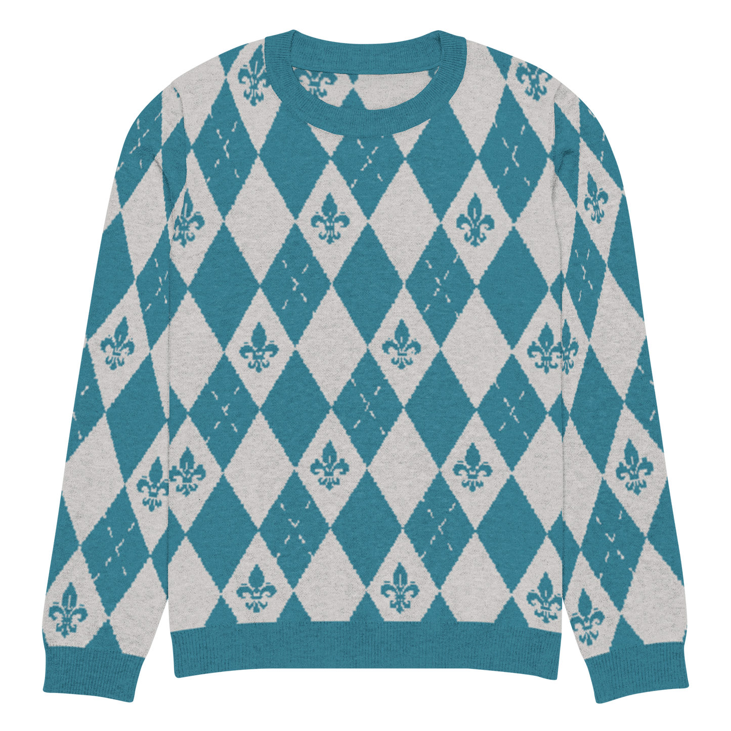 Royal Cyan Knitted Sweater - L - YAH - on