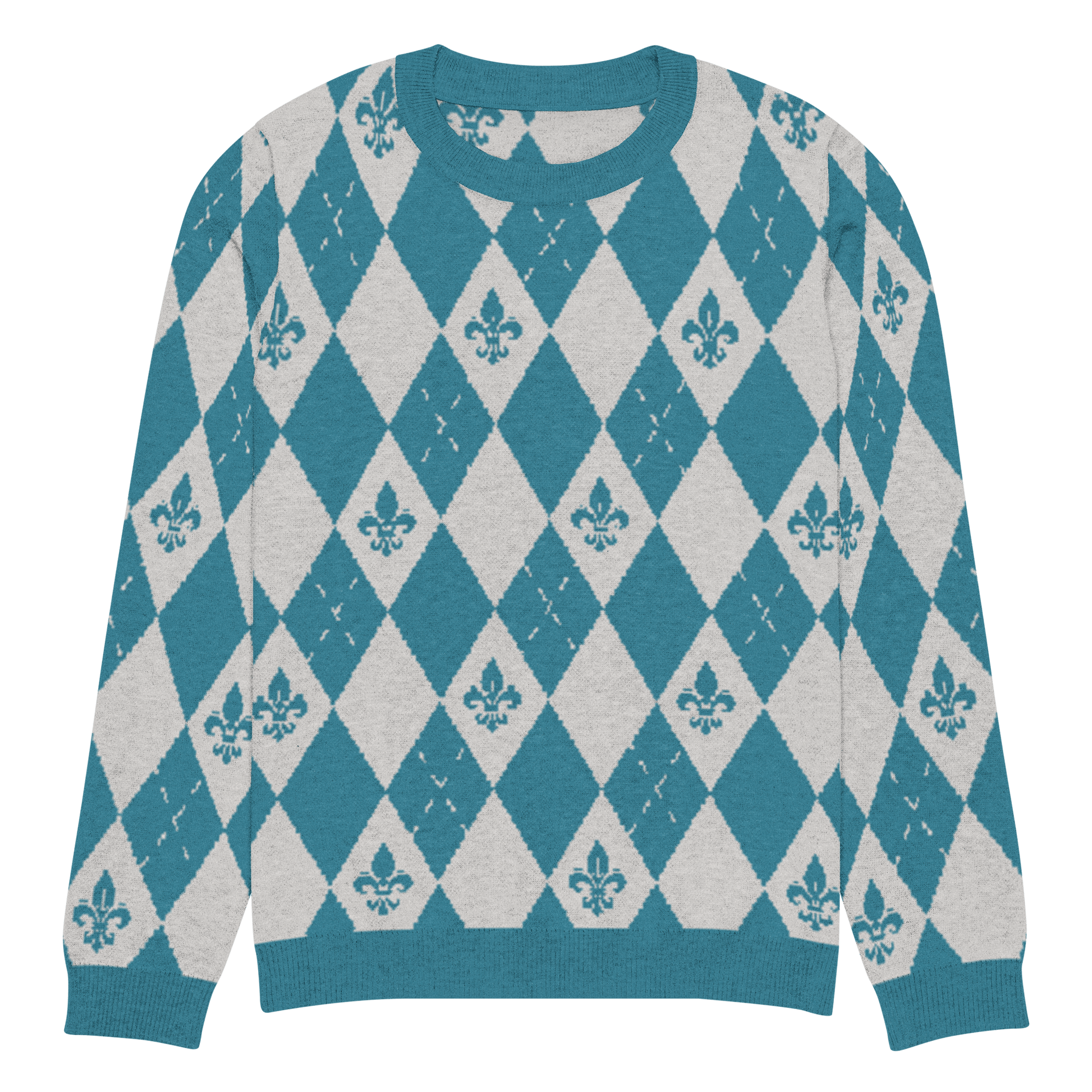 Royal Cyan Knitted Sweater - L - YAH - on