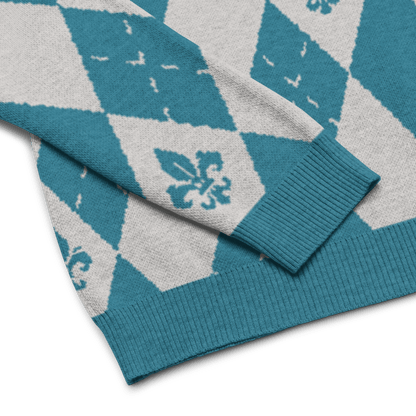 Royal Cyan Knitted Sweater - L - YAH - on