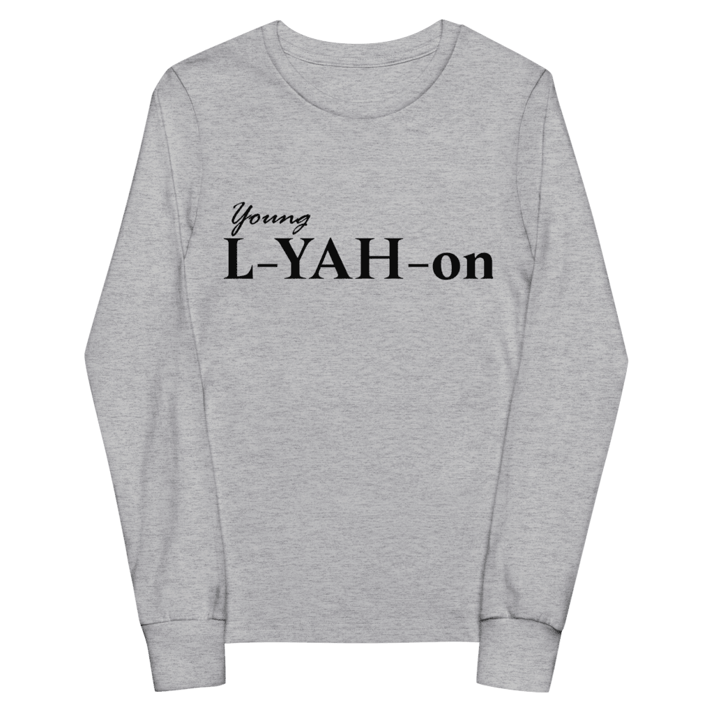Gray long-sleeve shirt with 'Young L-YAH-on' text 