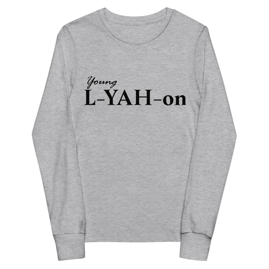 Gray long-sleeve shirt with 'Young L-YAH-on' text 