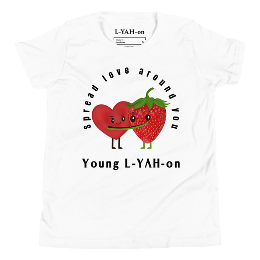 White Spread Love graphic t-shirt front view — unisex cotton tee with “Spread Love” positive message