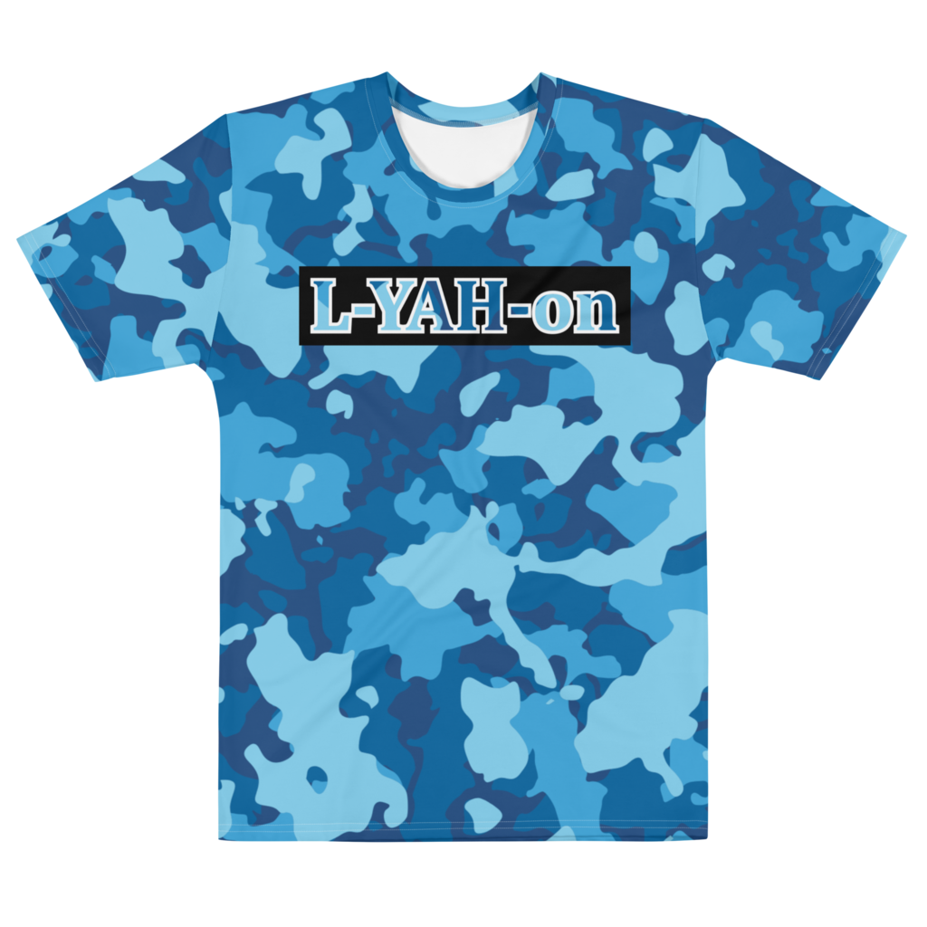 L-YAH-on camiseta de camuflaje azul