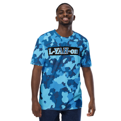 L-YAH-on camiseta de camuflaje azul