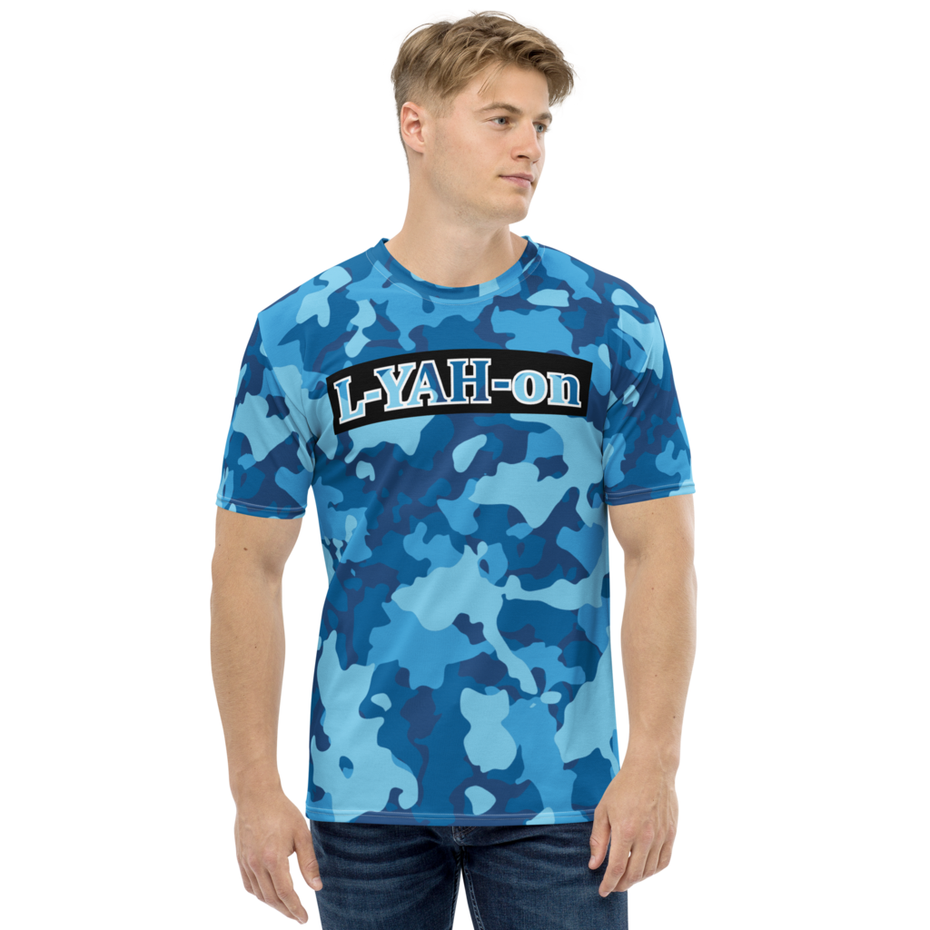 L-YAH-on camiseta de camuflaje azul