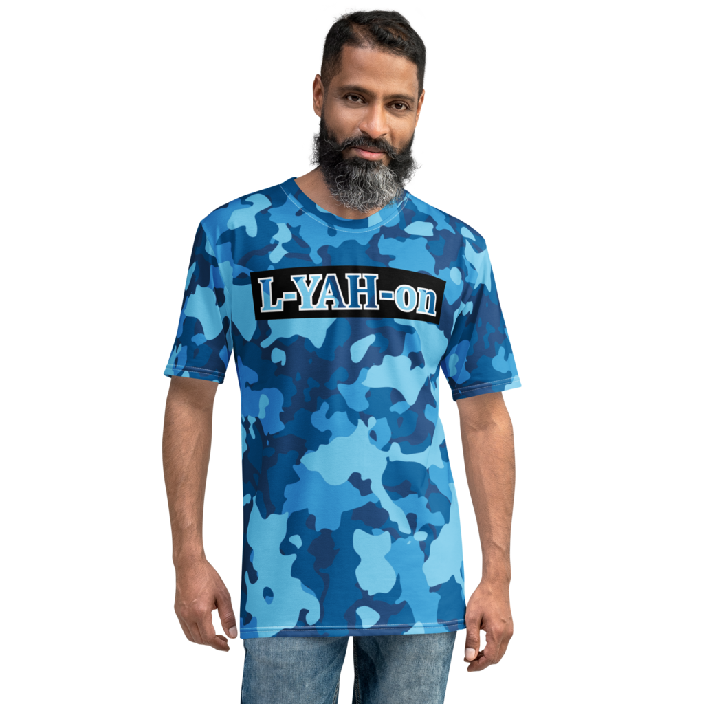 L-YAH-on camiseta de camuflaje azul