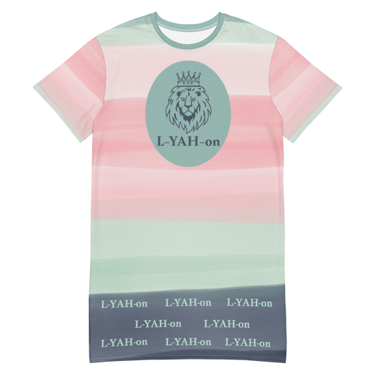 L-YAH-on Vestido camiseta tricolor