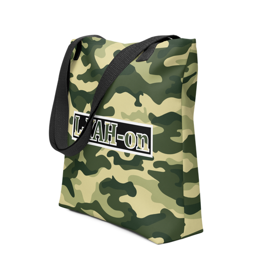 L-YAH-on Green Camo Tote Bag