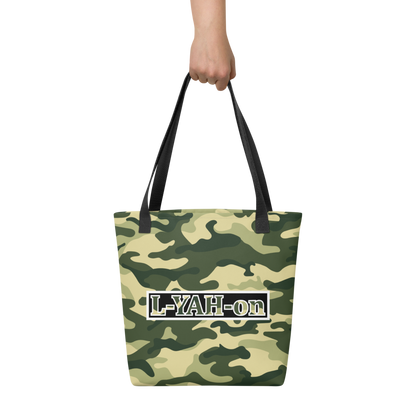 L-YAH-on Green Camo Tote Bag