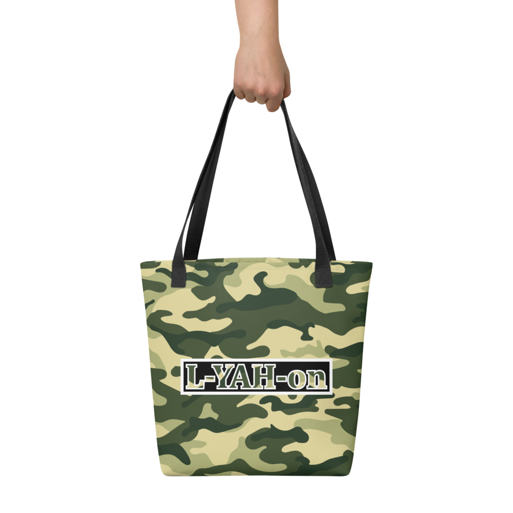 L-YAH-on Green Camo Tote Bag