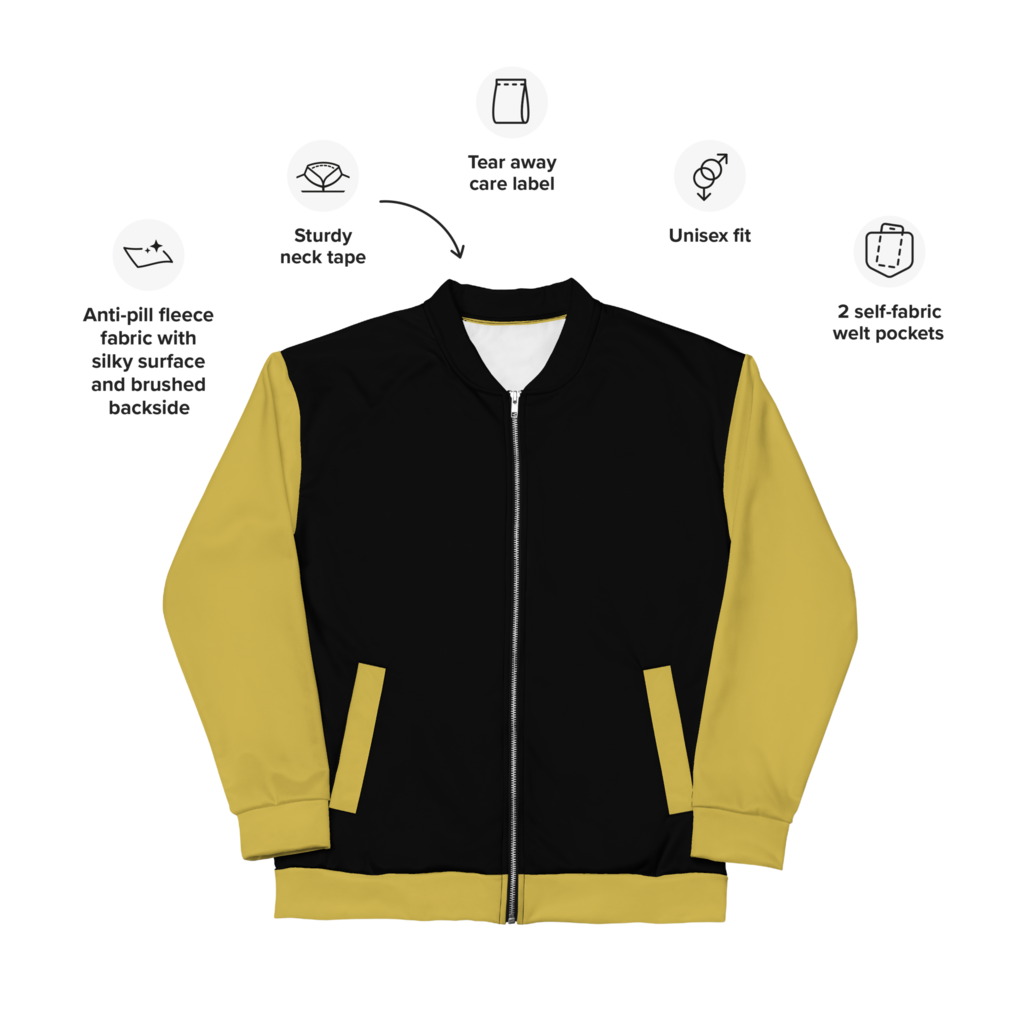 L-YAH-on Chaqueta bomber negra/dorada