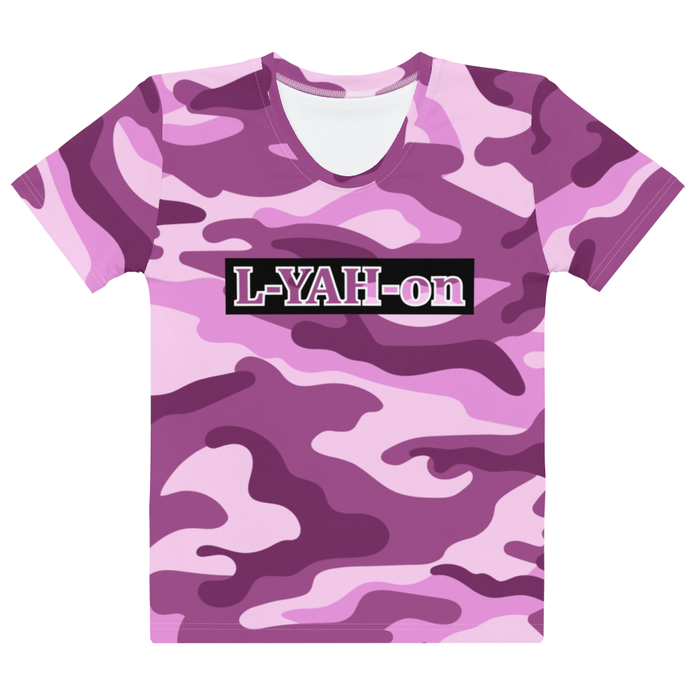L-YAH-on camiseta de camuflaje rosa