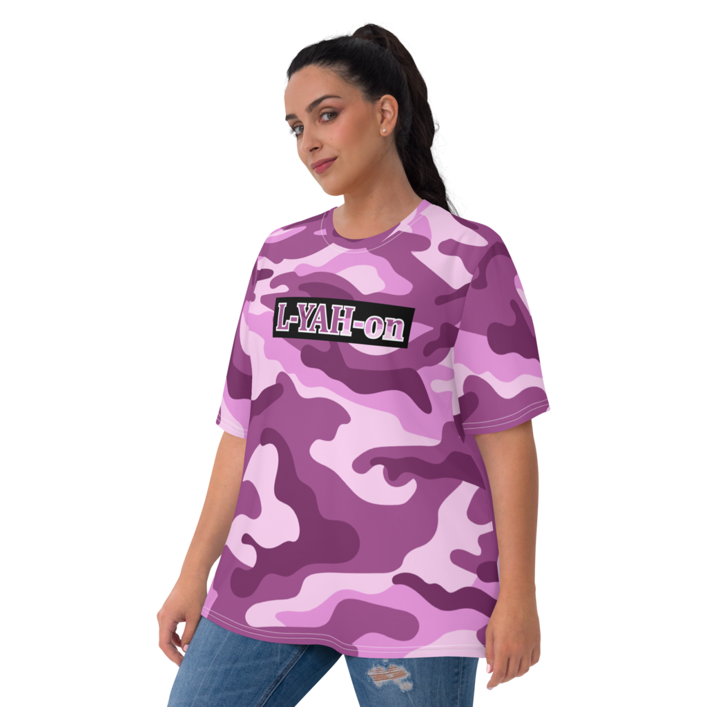 L-YAH-on camiseta de camuflaje rosa