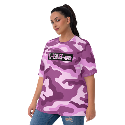 L-YAH-on camiseta de camuflaje rosa